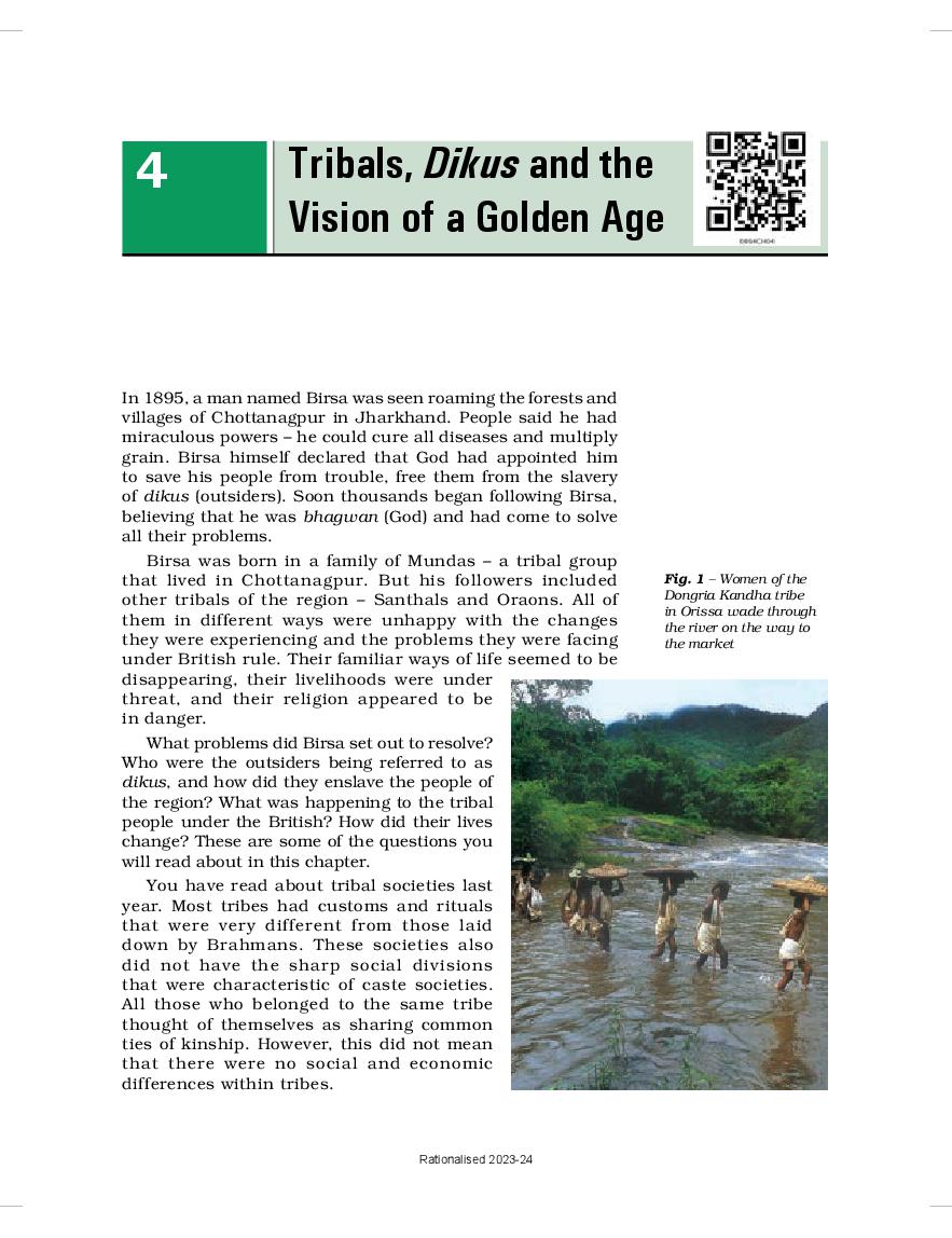 NCERT Book Class 8 Social Science (History) Chapter 4 Tribals, Dikus and the Vision of a Golden Age - Page 1