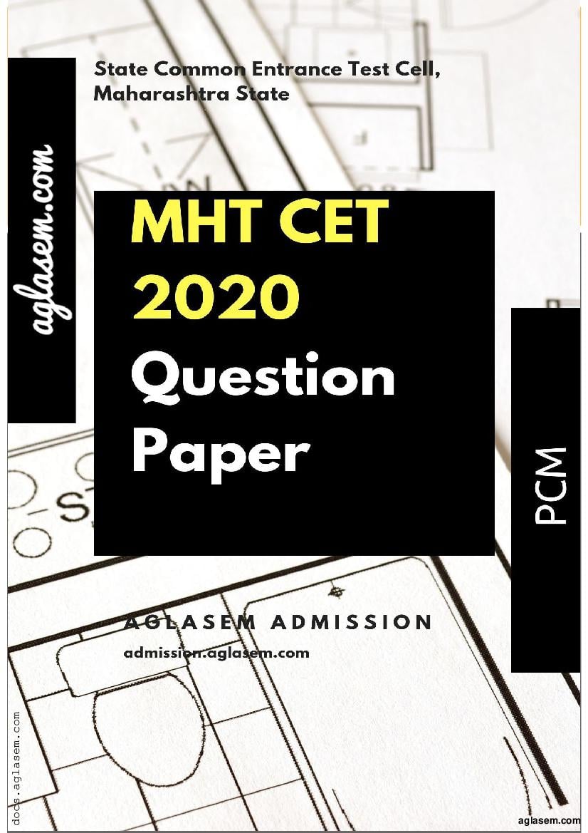 MHT CET 2020 Question Paper PCM Oct 15 Shift 1 with Answers - Page 1
