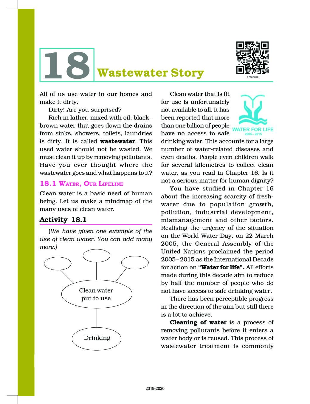 NCERT Book Class 7 Science Chapter 18 Wastewater Story - Page 1