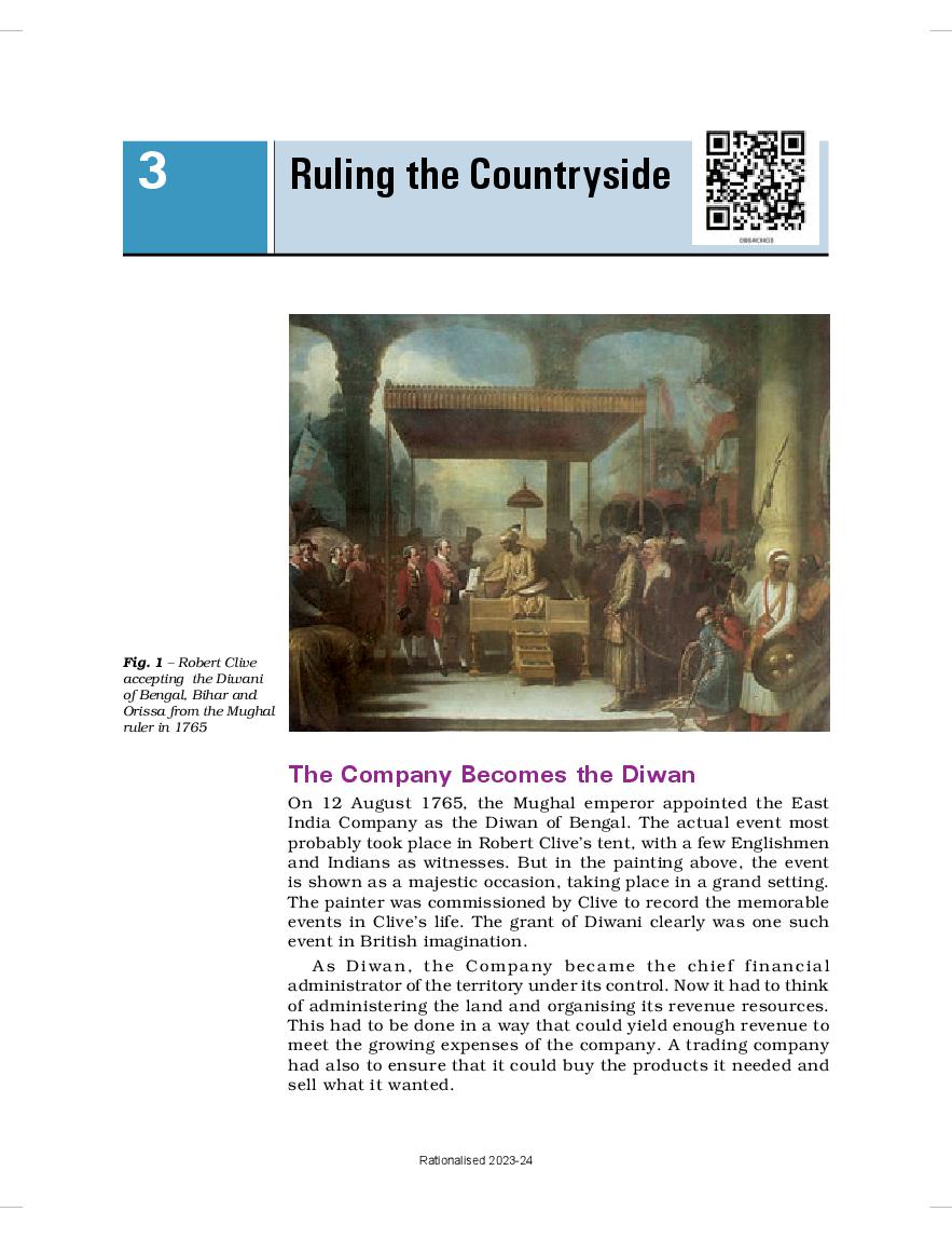 NCERT Book Class 8 Social Science (History) Chapter 3 Ruling the Countryside - Page 1