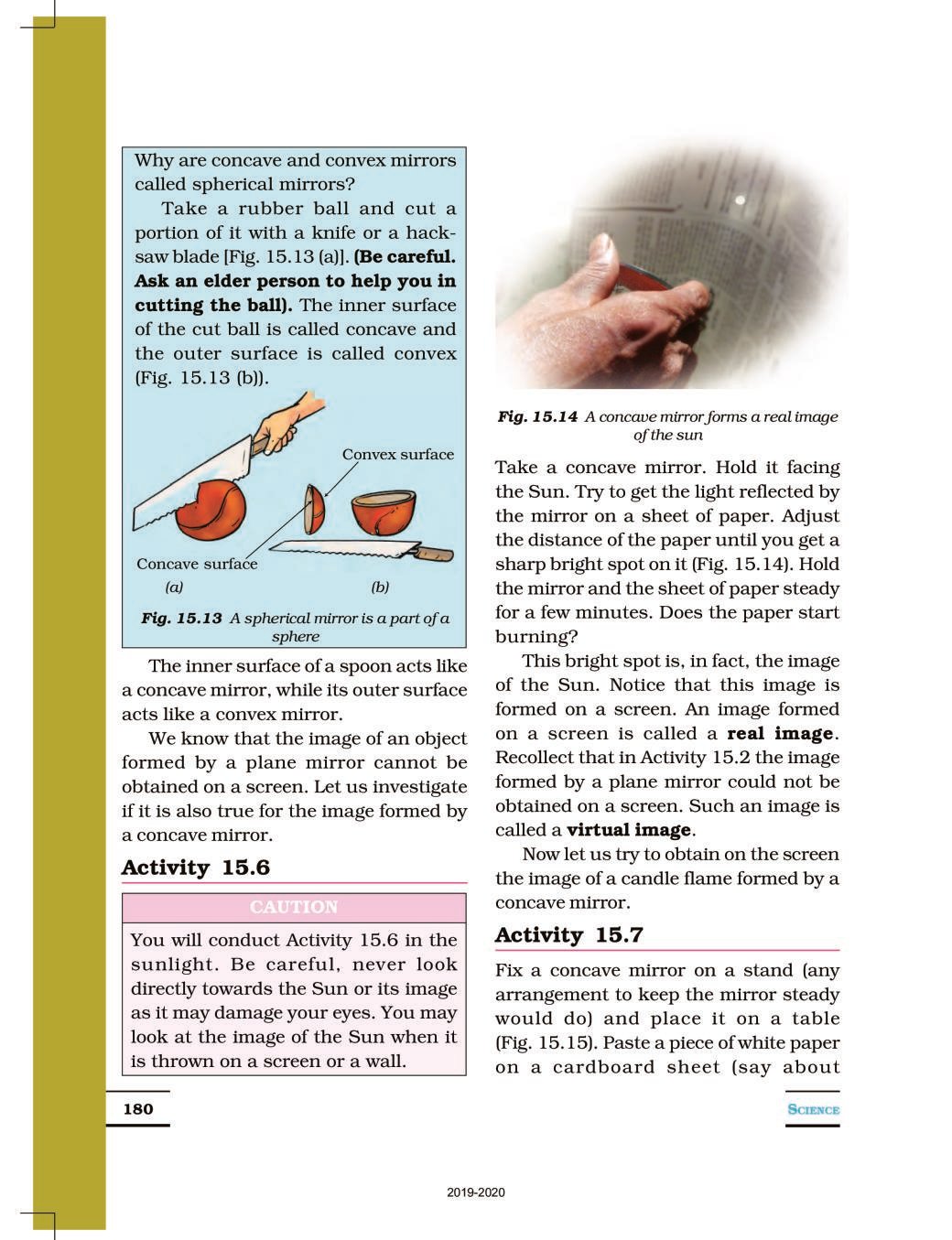 NCERT Book Class 7 Science Chapter 15 Light