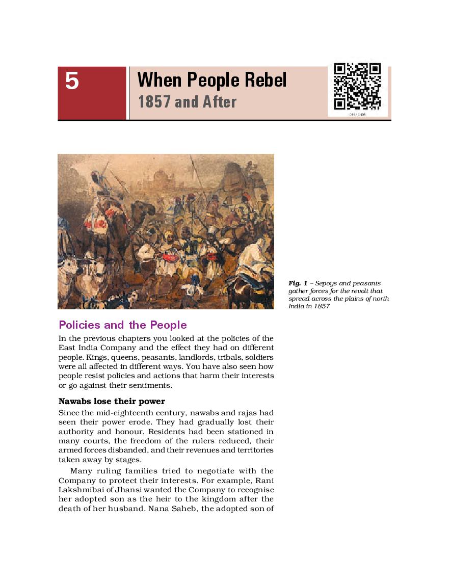 NCERT Book Class 8 Social Science (History) Chapter 5 When People Rebel
1857 and After - Page 1