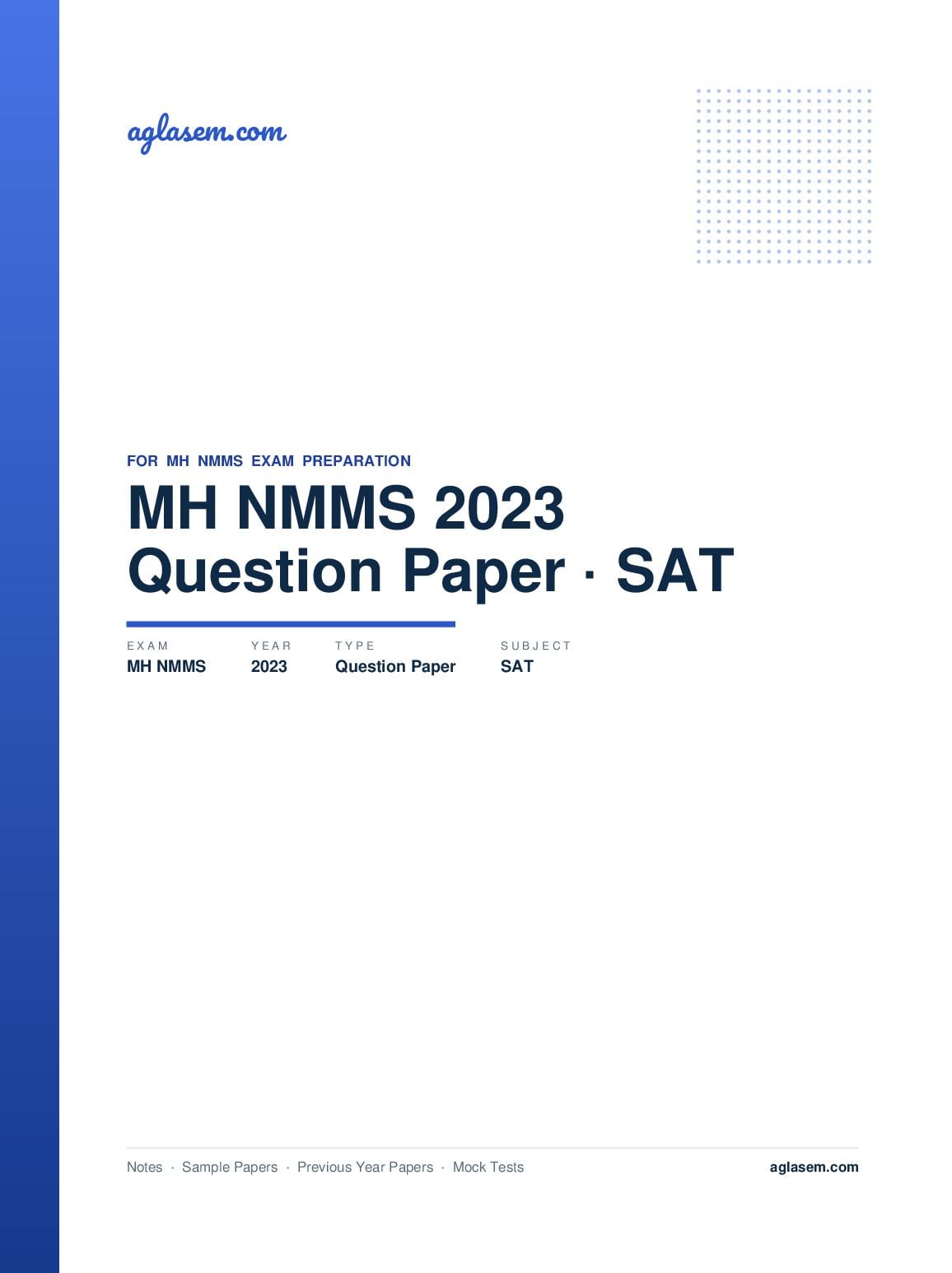 MH NMMS Question Paper 2023 SAT - Page 1 of 49