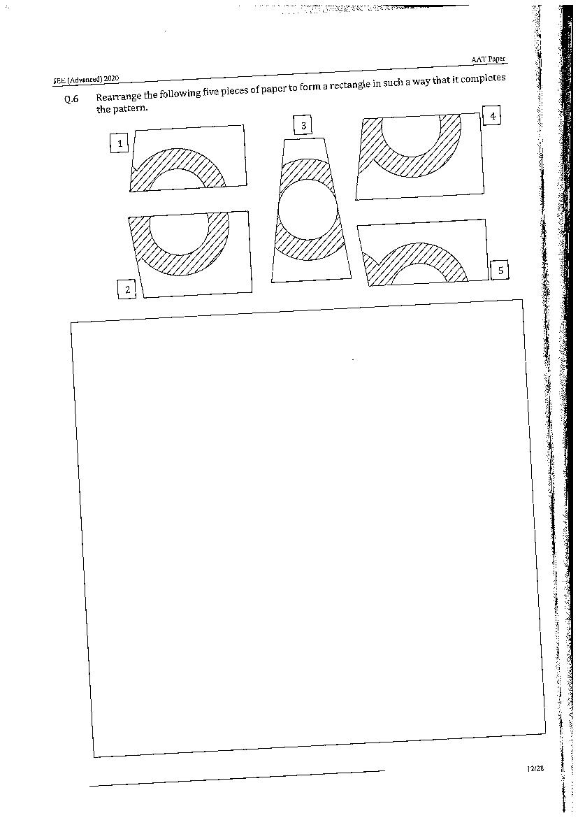 JEE Advanced AAT 2020 Question Paper PDF (Free Download)