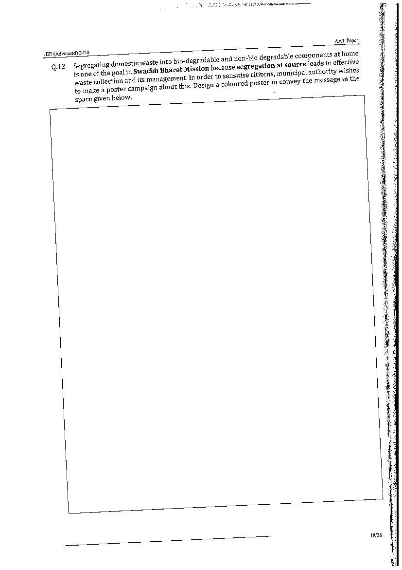 JEE Advanced AAT 2020 Question Paper PDF (Free Download)