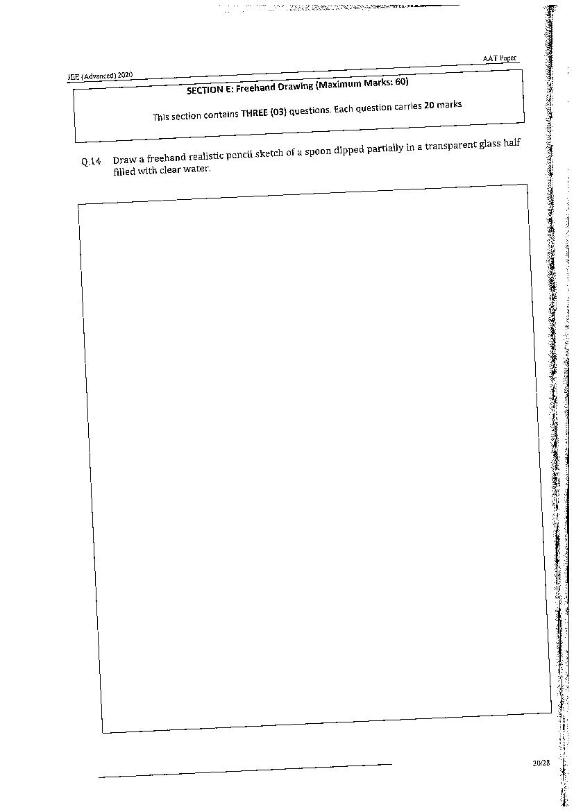 JEE Advanced AAT 2020 Question Paper PDF (Free Download)