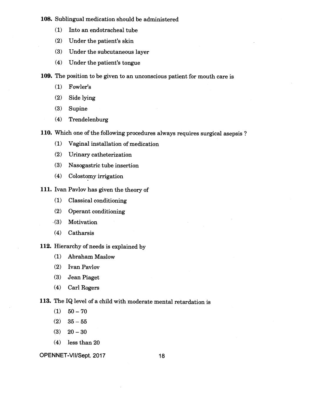 IGNOU OPENNET 2017 Question Paper PDF (OPENNET-VII)