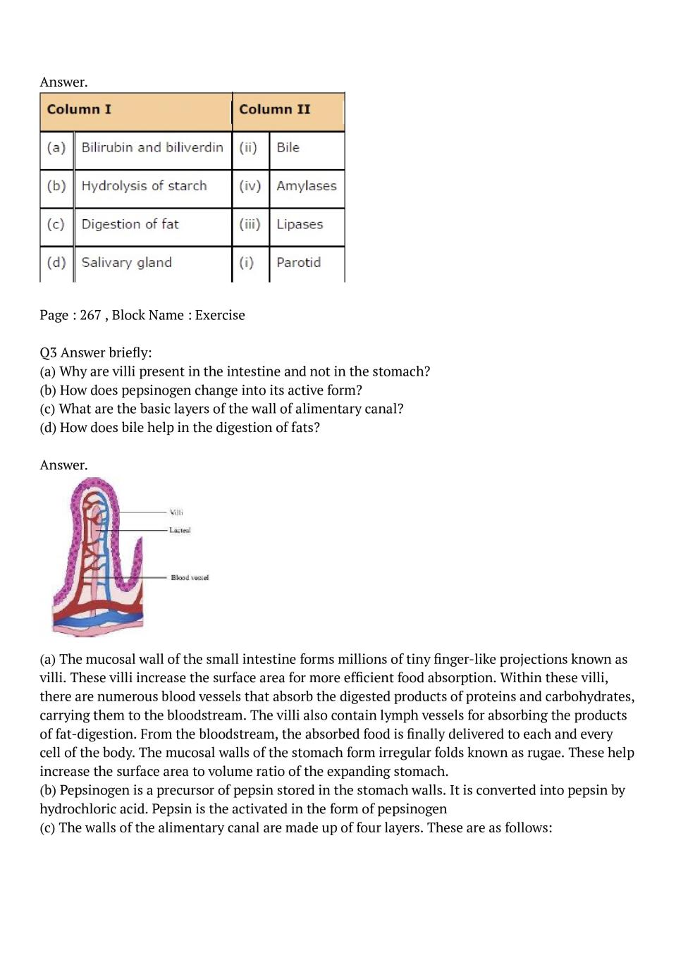 NCERT Solutions For Class 11 Biology Chapter 16 Digestion And ...