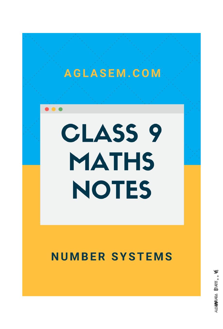 Class 9 Maths Notes for Number Systems - Page 1