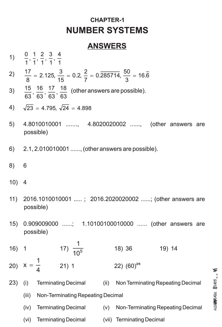 Class 9 Maths Number System Notes