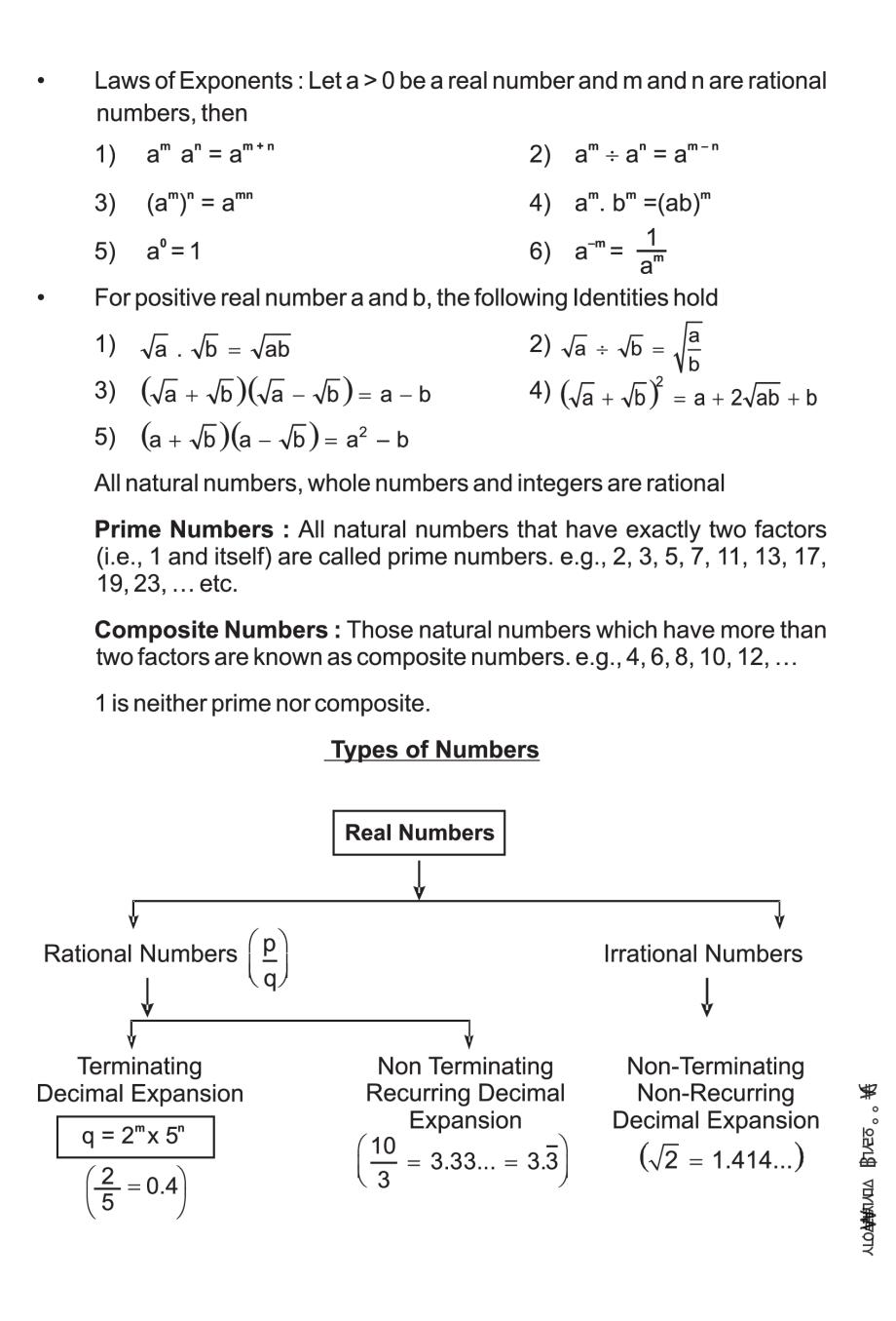 Class 21 Math Number System Notes, Important Questions & Practice Paper Throughout The Real Number System Worksheet
