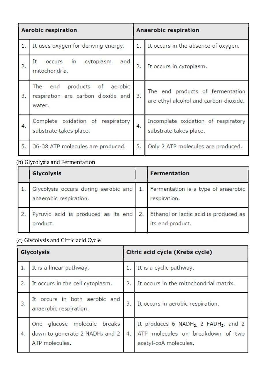 NCERT Solutions for Class 11 Biology Chapter 14 Respiration in Plants