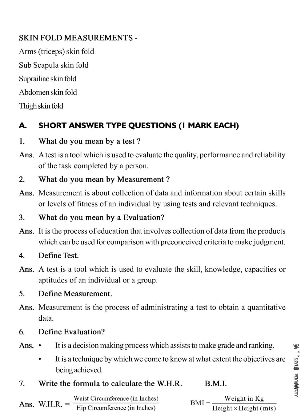case study based questions for class 11 physical education