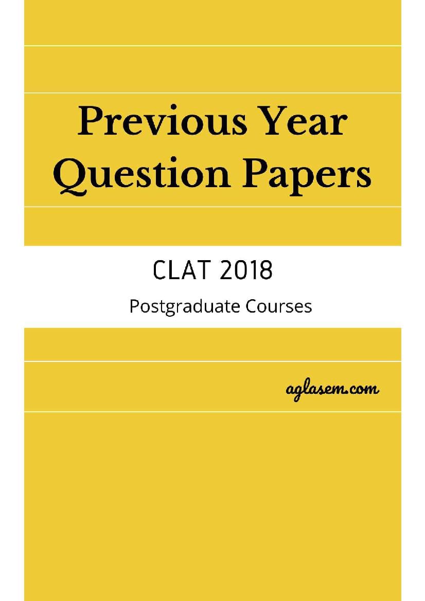 CLAT LLM 2018 Question Paper with Answers - Page 1