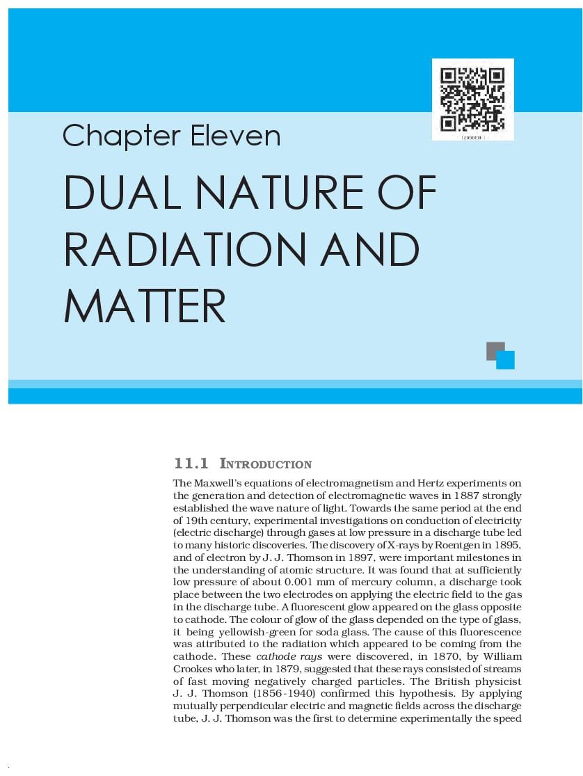 NCERT Book Class 12 Physics Chapter 11 Dual Nature of Radiation and Matter - Page 1