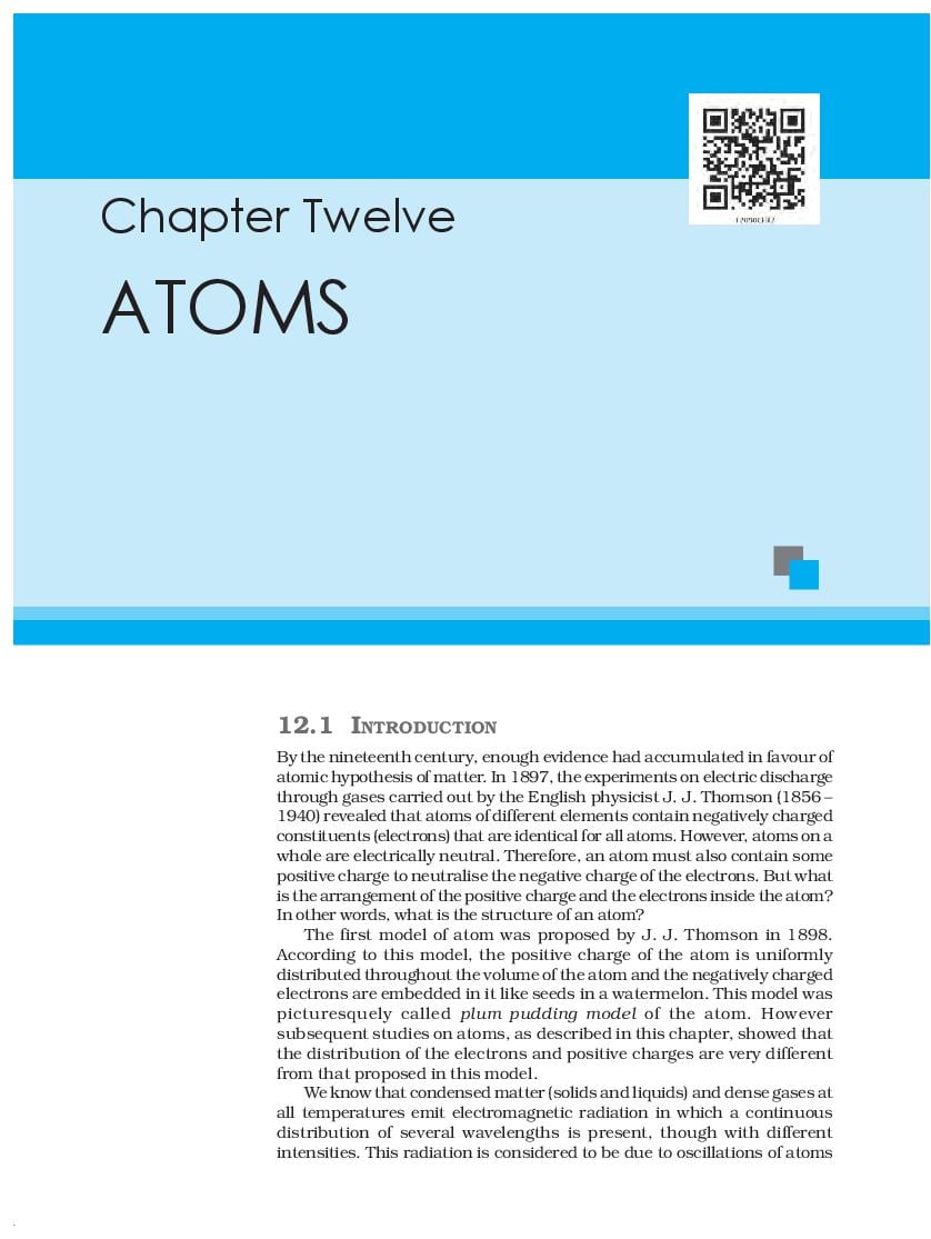 NCERT Book Class 12 Physics Chapter 12 Atoms - Page 1