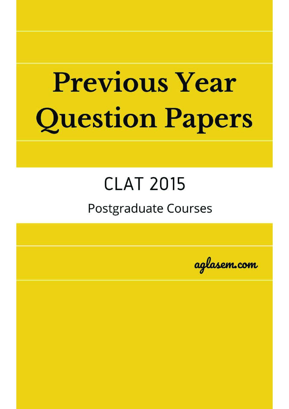 CLAT LLM 2015 Question Paper with Answers - Page 1