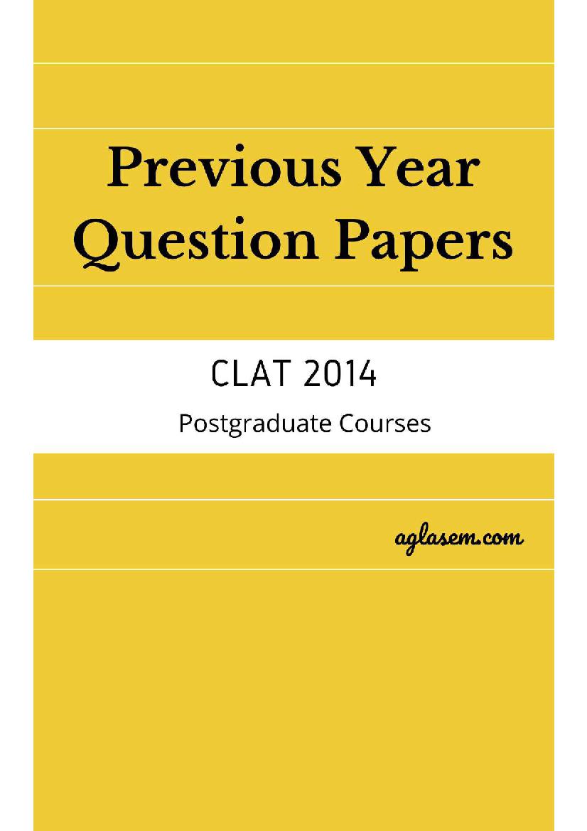 CLAT LLM 2014 Question Paper - Page 1