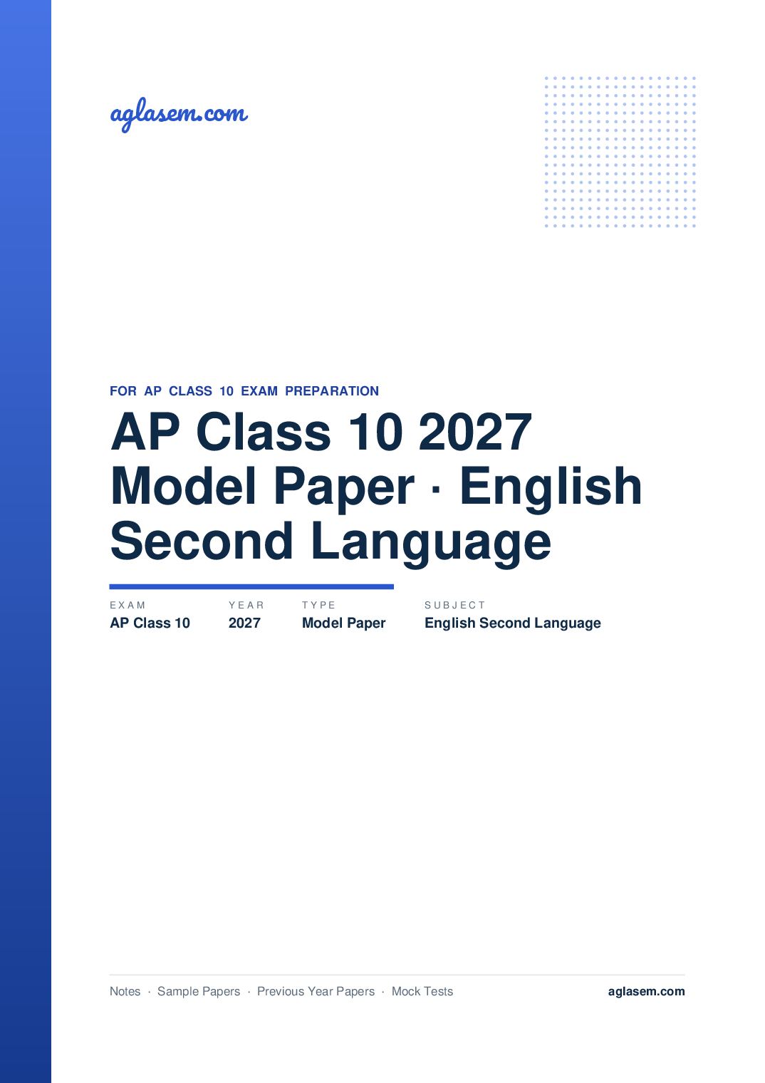 AP Class 10 Model Paper 2027 English Second Language - Page 1 of 12