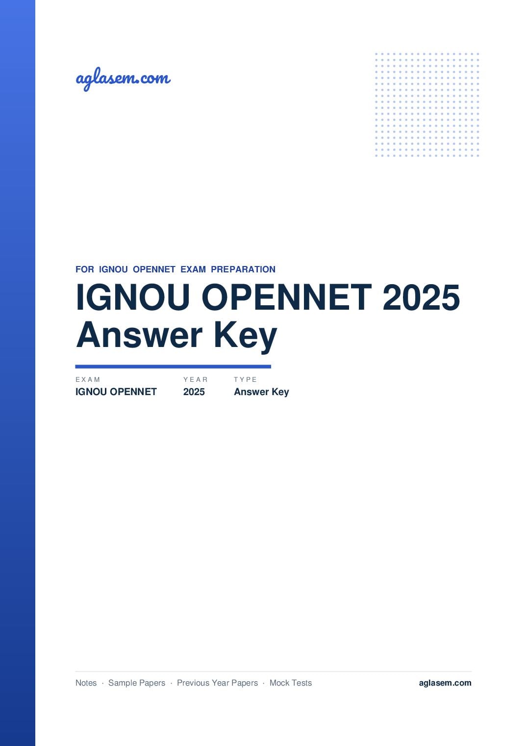 IGNOU OPENNET 2025 Answer Key - Page 1 of 2