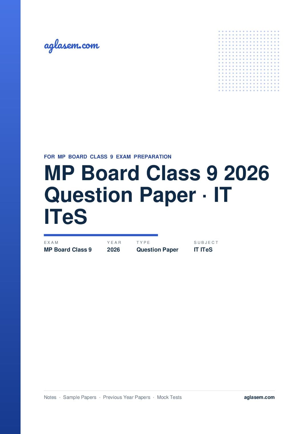 MP Board Class 9 Question Paper 2026 IT ITeS - Page 1 of 5