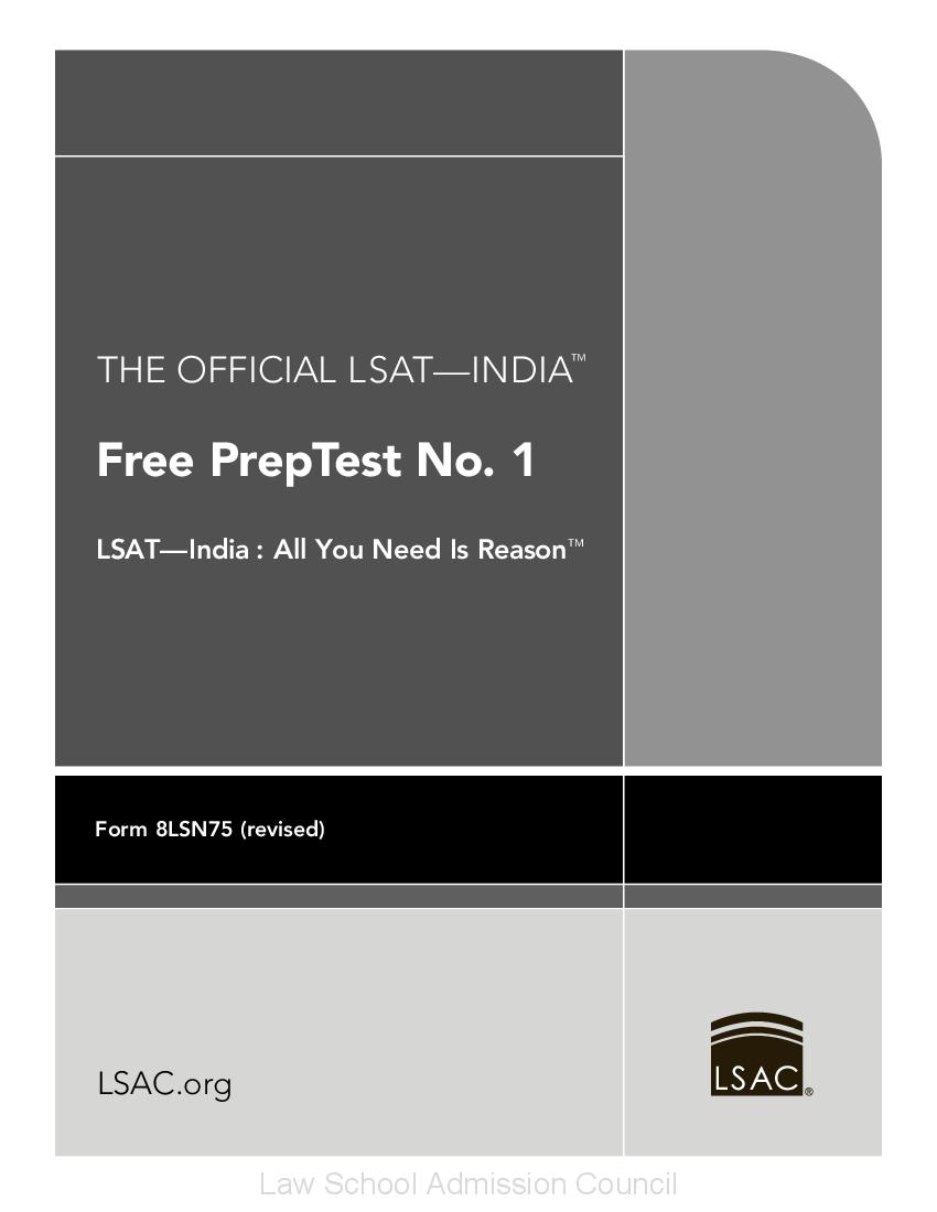LSAT India Test Sample Paper 1 - Page 1