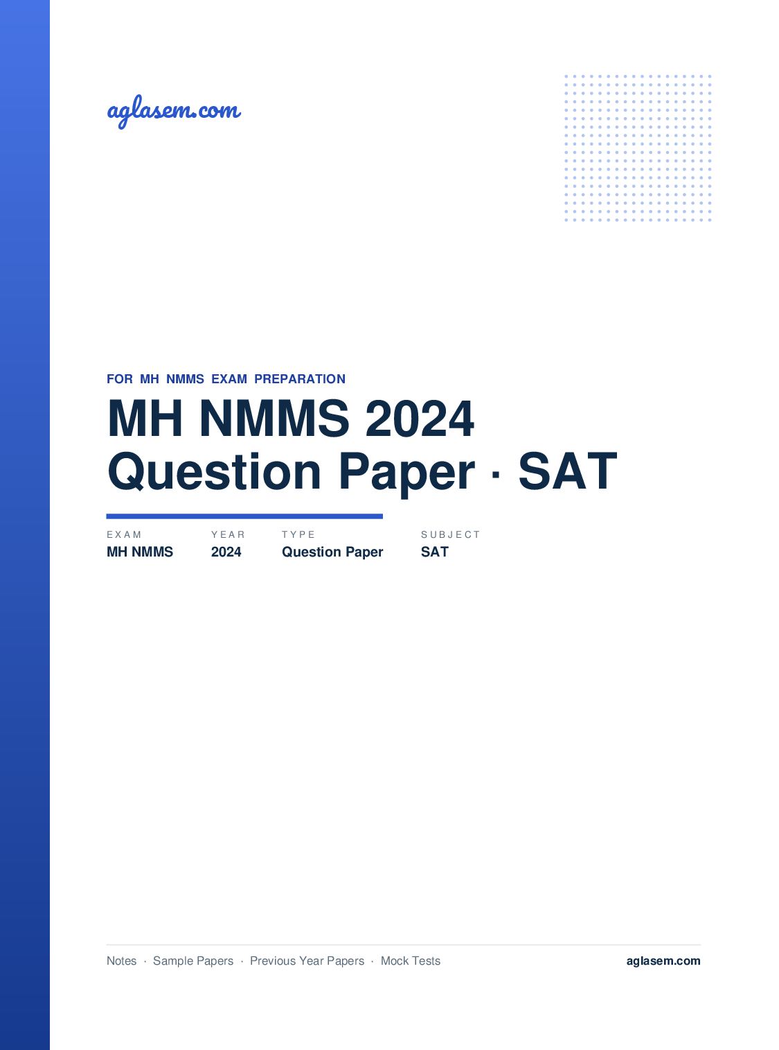 MH NMMS Question Paper 2024 SAT - Page 1 of 49