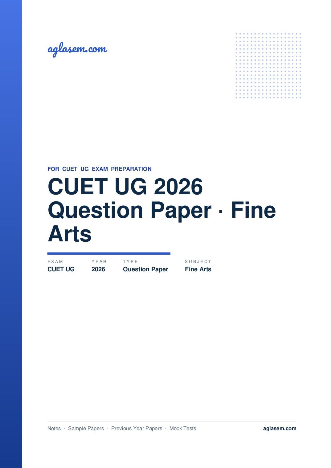 CUET UG 2026 Question Paper Fine Arts - Page 1 of 42