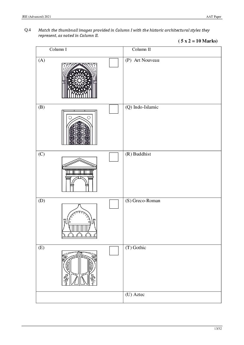 JEE Advanced AAT 2021 Question Paper PDF (Free Download)