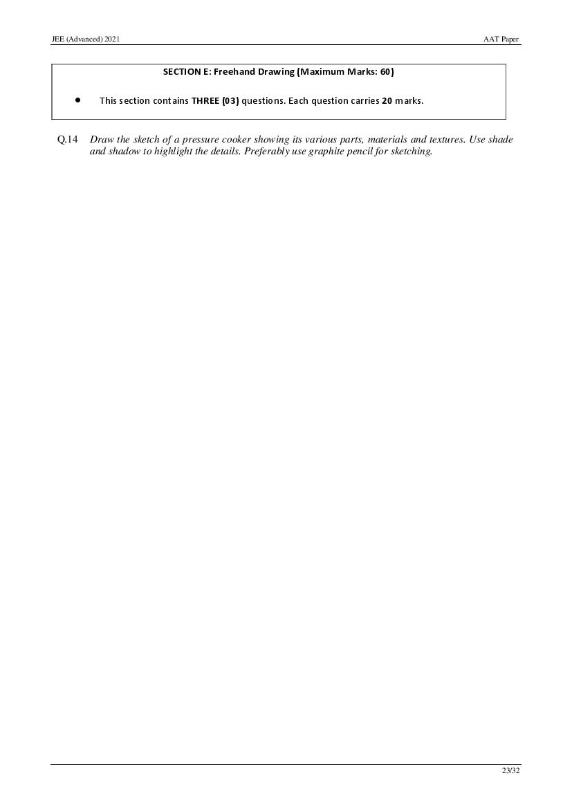 JEE Advanced AAT 2021 Question Paper PDF (Free Download)