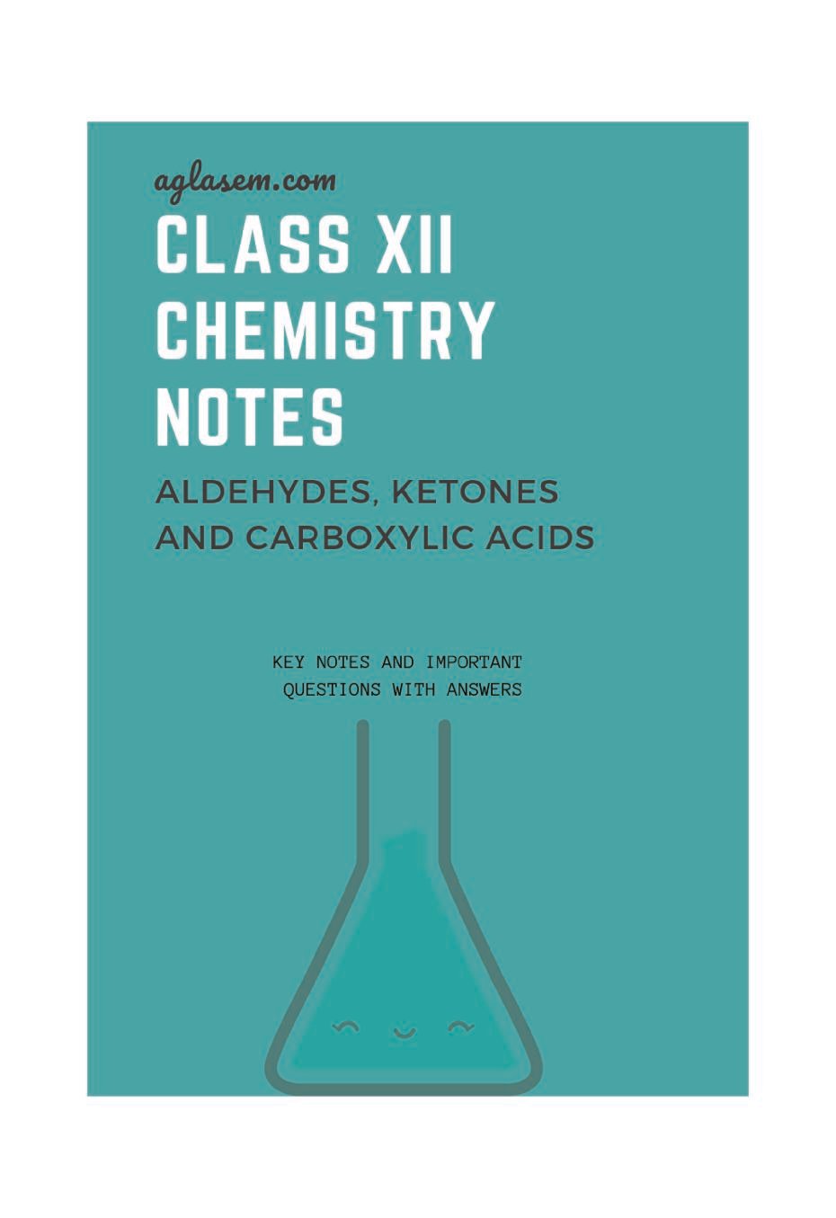 Class 12 Chemistry Notes for Aldehydes Ketones And Carboxylic Acids - Page 1