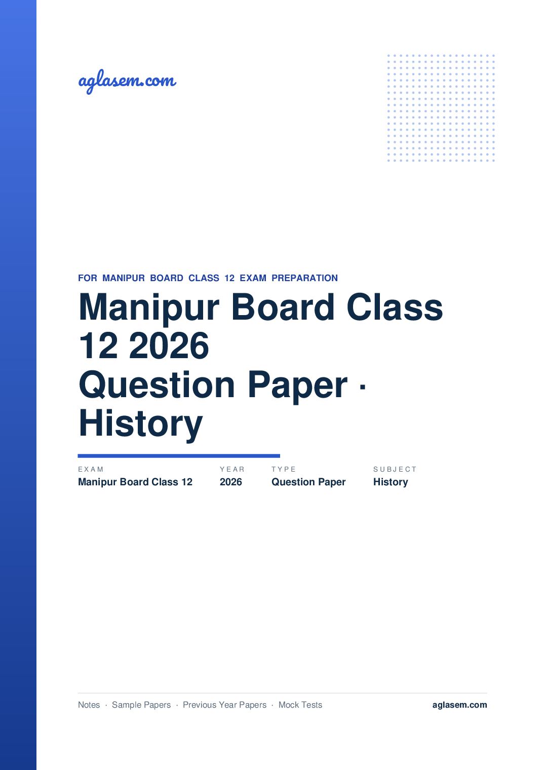 Manipur Board Class 12 Question Paper 2026 for History - Page 1 of 9