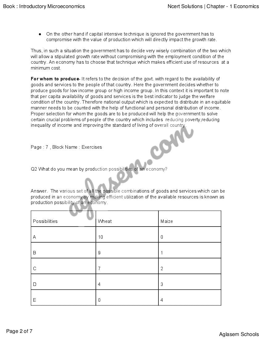 NCERT Solutions For Class 12 Economics Chapter 1 Introduction ...