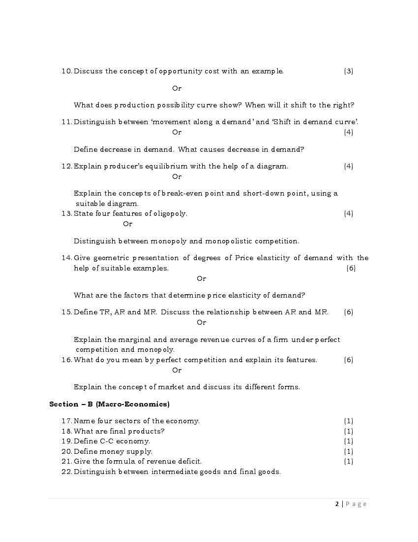 JKBOSE 12th Economics Model Paper 2024 (PDF) OneEdu24