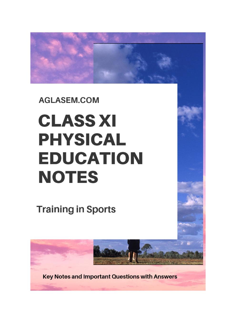 Class 11 Physical Education Notes for Training in Sports - Page 1