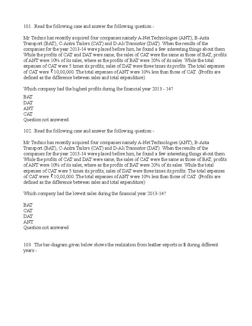 TISSNET 2016 Question Paper PDF (9 January 2016 Test)