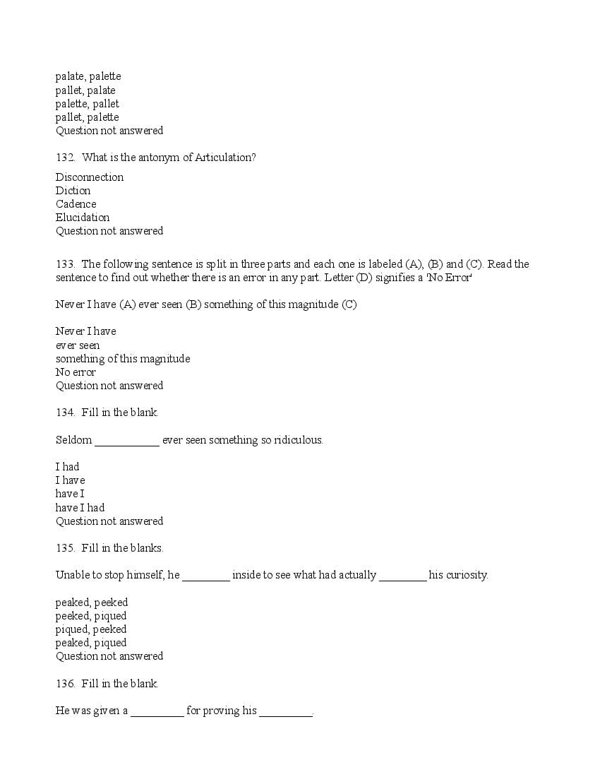 TISSNET 2016 Question Paper PDF (9 January 2016 Test)