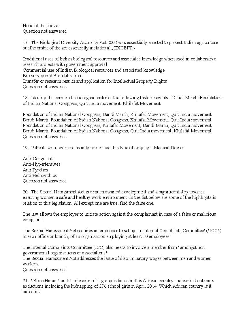 TISSNET 2016 Question Paper PDF (9 January 2016 Test)