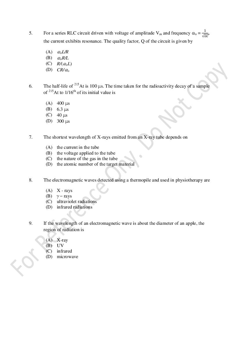 CUSAT CAT 2021 Question Papers PDF (B.Tech Shifts 1 to 3, 35 Papers)