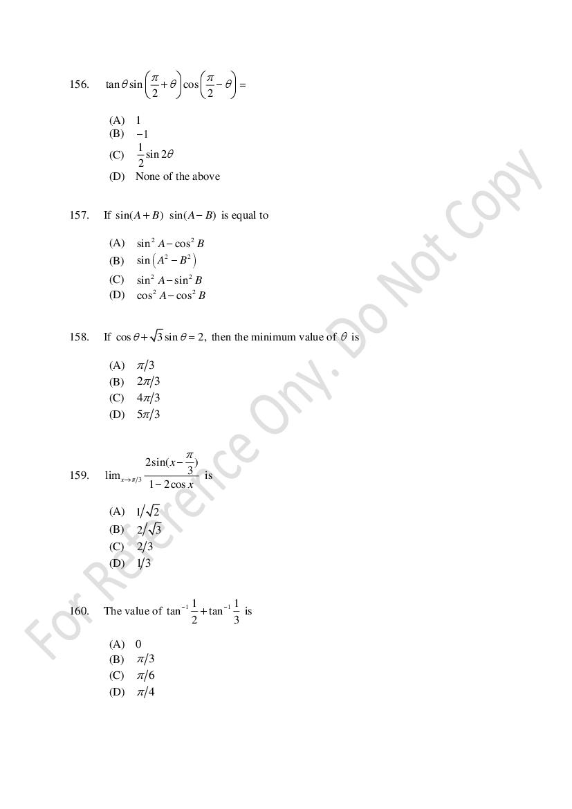 CUSAT CAT 2021 Question Papers PDF (B.Tech Shifts 1 to 3, 35 Papers)