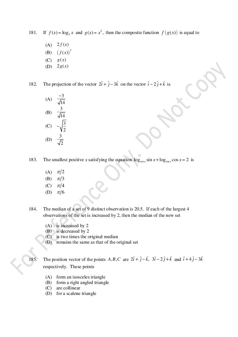 CUSAT CAT 2021 Question Papers PDF (B.Tech Shifts 1 to 3, 35 Papers)