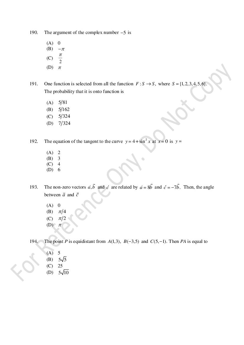 CUSAT CAT 2021 Question Papers PDF (B.Tech Shifts 1 to 3, 35 Papers)