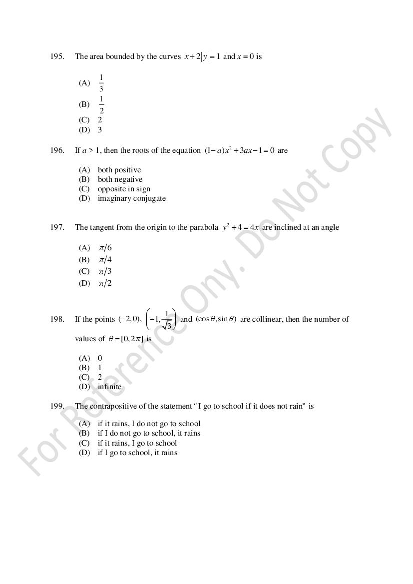 CUSAT CAT 2021 Question Papers PDF (B.Tech Shifts 1 to 3, 35 Papers)