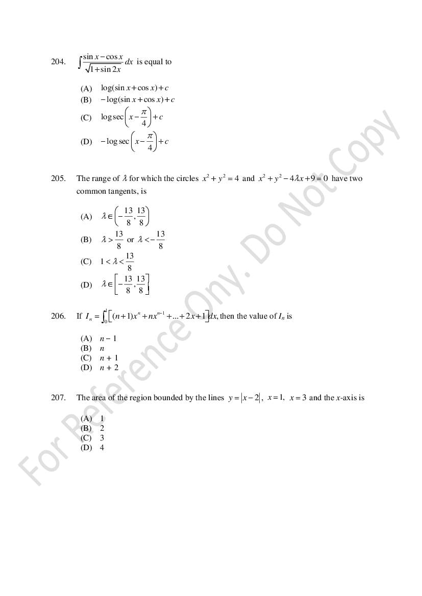 CUSAT CAT 2021 Question Papers PDF (B.Tech Shifts 1 to 3, 35 Papers)