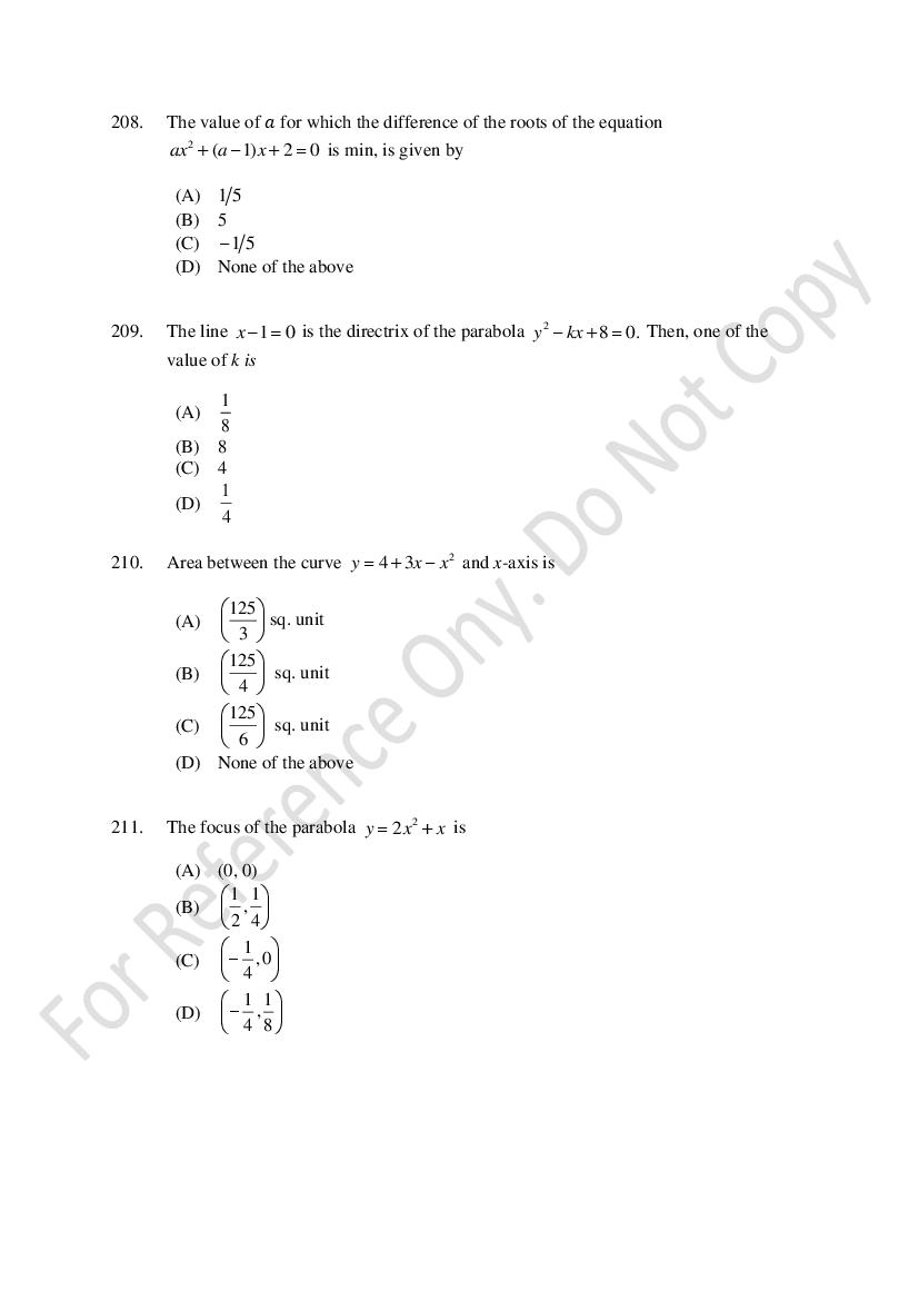 CUSAT CAT 2021 Question Papers PDF (B.Tech Shifts 1 to 3, 35 Papers)