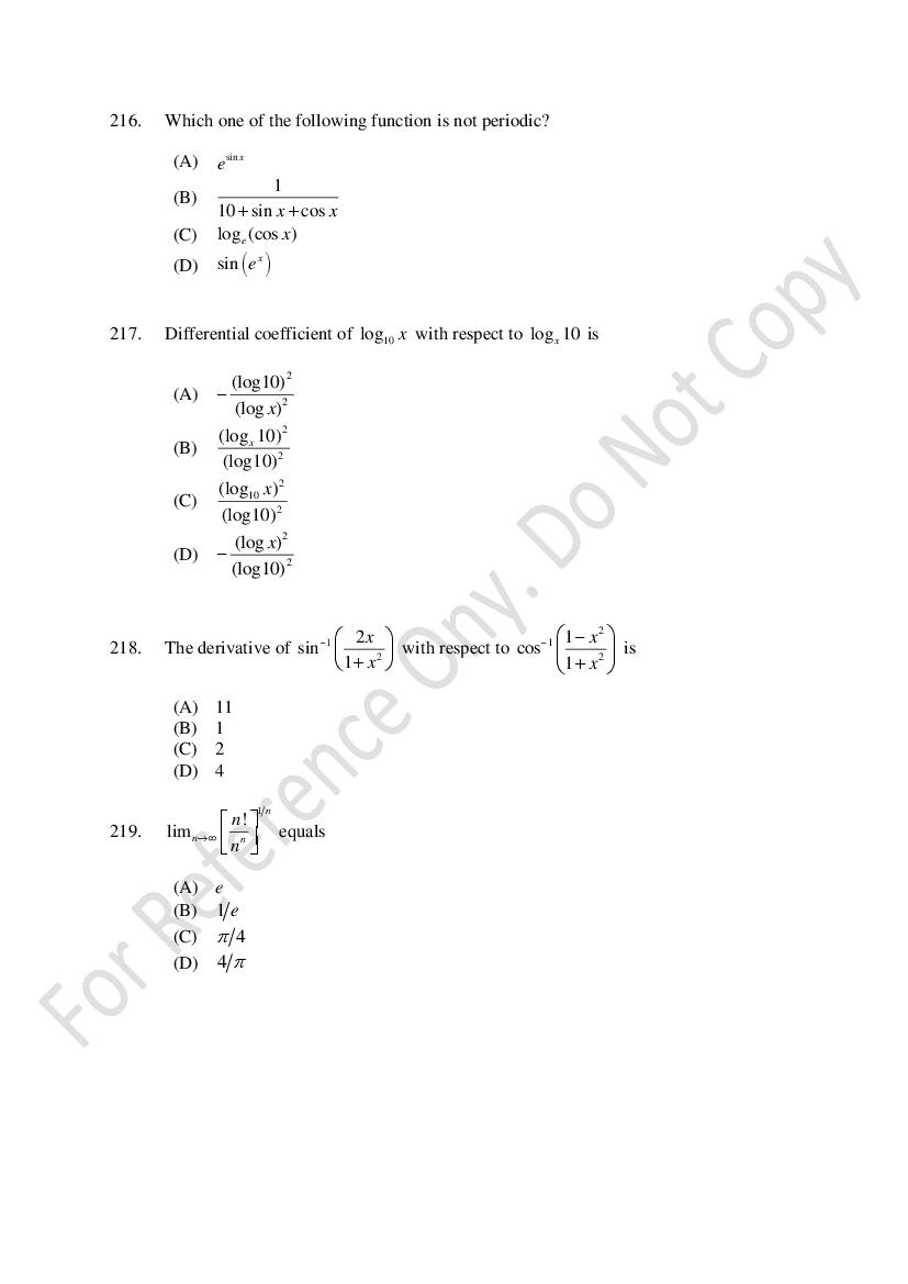CUSAT CAT 2021 Question Papers PDF (B.Tech Shifts 1 to 3, 35 Papers)