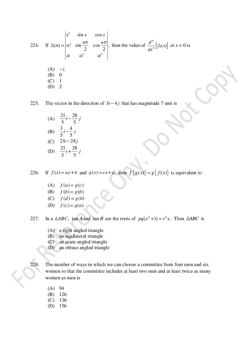 CUSAT CAT 2021 Question Papers PDF (B.Tech Shifts 1 to 3, 35 Papers)