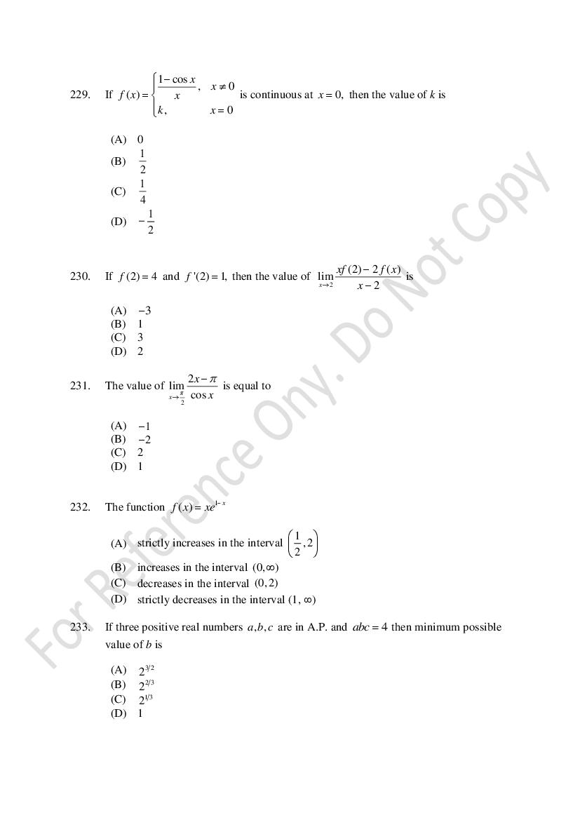 CUSAT CAT 2021 Question Papers PDF (B.Tech Shifts 1 to 3, 35 Papers)