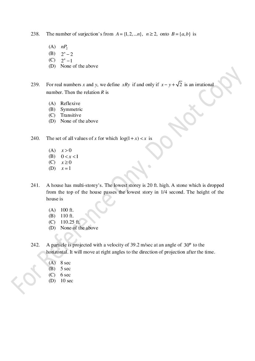 CUSAT CAT 2021 Question Papers PDF (B.Tech Shifts 1 to 3, 35 Papers)
