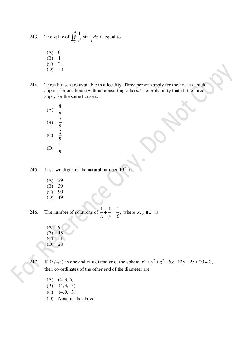 CUSAT CAT 2021 Question Papers PDF (B.Tech Shifts 1 to 3, 35 Papers)